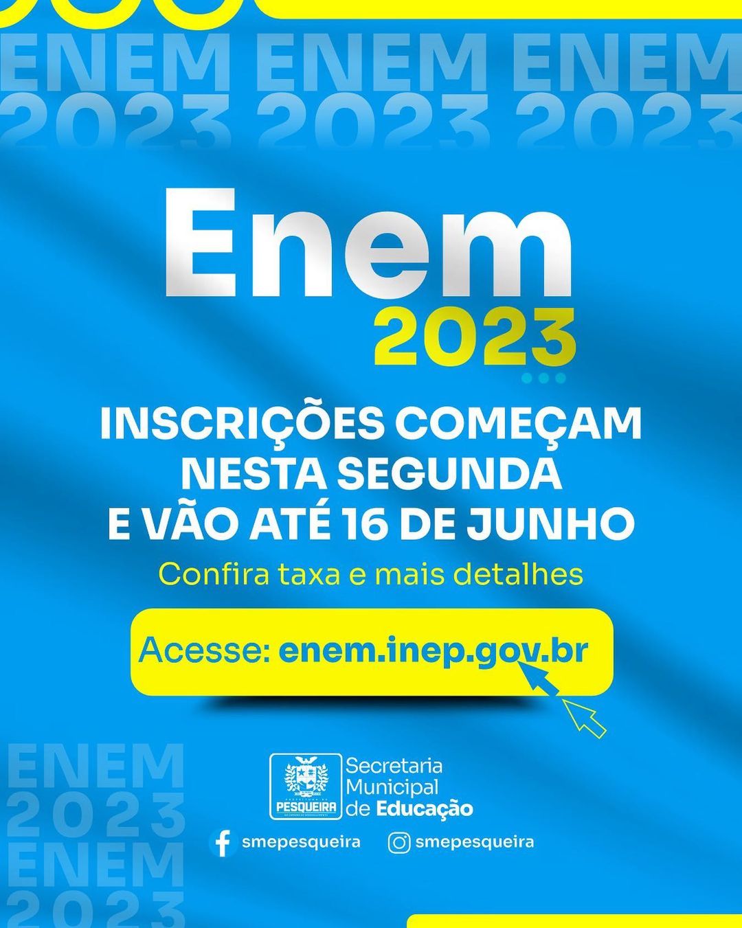 Inscrições para o Enem 2023 estão abertas até 16 de junho